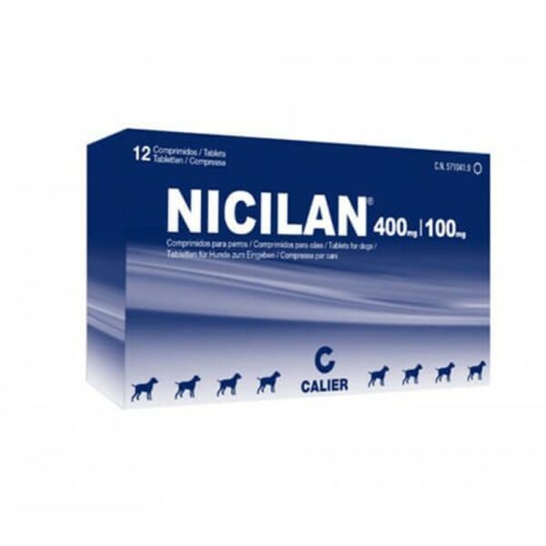 Nicilan 400mg/100mg Anatibiotico A Base De Amoxicilina + Acido Clavulánico 12 Tabletas