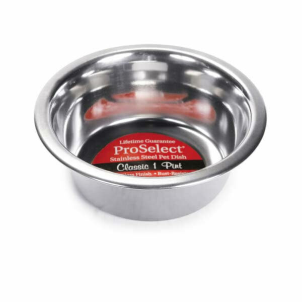 Proselect Classic Plato De Acero Inoxidable Para Perros 16oz