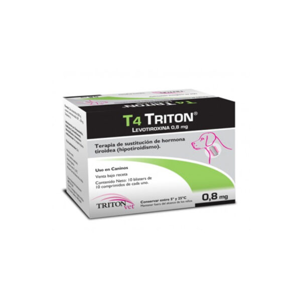 Triton T4 Levotiroxina 0.8 Mg Tratamiento En Perros Con Hipotiroidismo 10 Tabletas