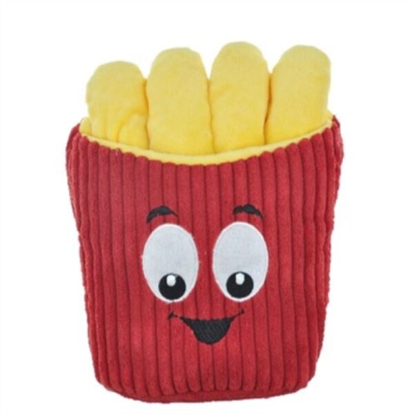 Chomper Junkeez Plush French Fry Dog Toy Juguete Papas Fritas De Peluche Para Perros 7"
