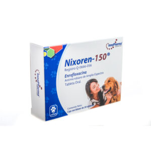 Nixoren 150mg Antibiótico De Amplio Espectro A Base De Enrofloxacina 10 Tabletas