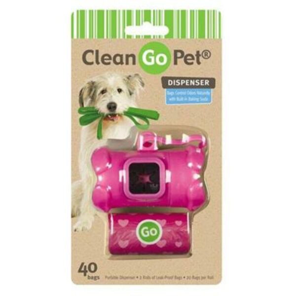 Clean Go Pet Waste Bag Dispenser Dispensador Rosa De Bolsas Para Desechos 40 Uds