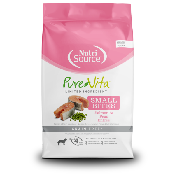 NutriSource PureVita Salmon & Peas Entrée Grain Free Small Bite 5lb