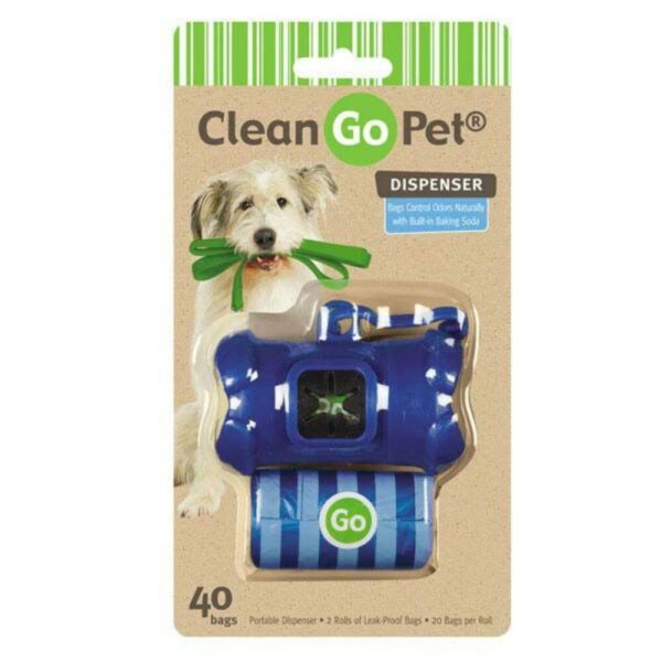 Clean Go Pet Dispensador Azul De Bolsas Para Desechos con 2 Rollos