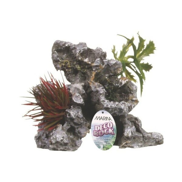Marina Decorock Adorno Roca Con Plantas Para Peceras 2.3"
