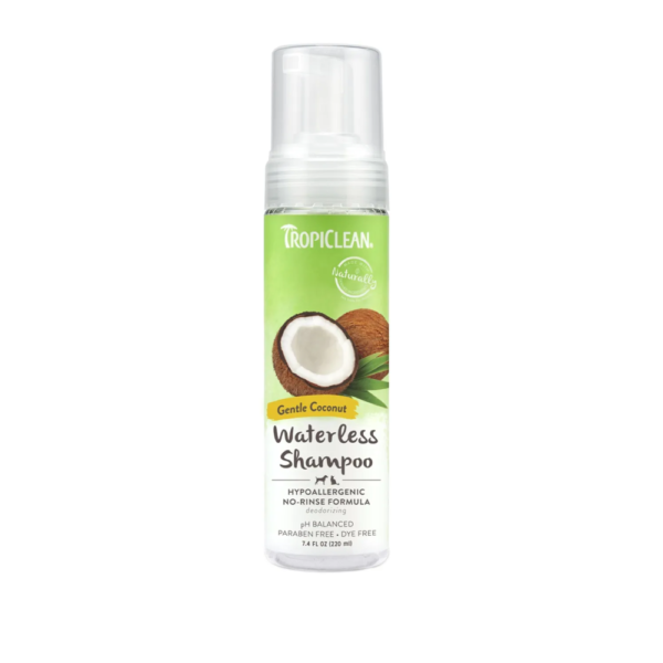 Tropiclean Shampoo Seco Hipoalergénico Coco Suave Para Perros 7.4oz