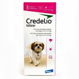 Credelio 2.5 A 5.5kg (6.1 A 12 Lbs) Tableta Antipulgas Y Garrapatas Para Perros 3 Tabletas