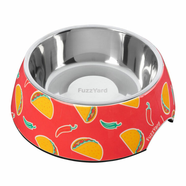 Fuzzyard Tacos & Chilli Plato De Acero Inoxidable Para Perros 6.4oz