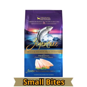 Zignature Trout & Salmon Small Bite Alimento Seco De Libre De Granos Para Perros 4 Lb