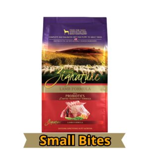 Zignature Lamb Small Bite Alimento Seco De Cordero Libre De Granos Para Perros 4 Lb