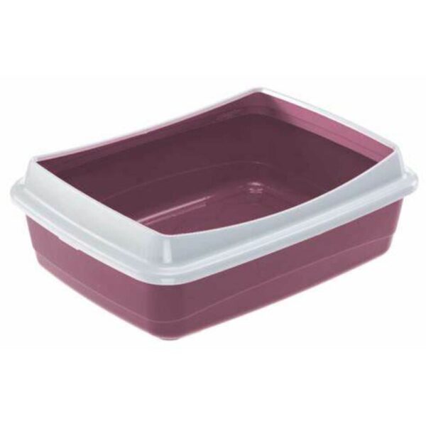 Bandeja De Arena Con Borde Gris Para Gatos 18.5"x14"x6"