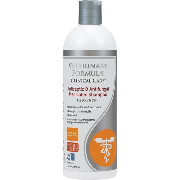 Veterinary Formula Clinical Care Shampoo Anticeptico Y Antifungico Para Mascotas 16oz