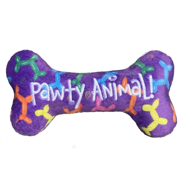 Lulubelles Pawty Animal Bone Juguete Hueso De Peluche Para Perros 8.5"