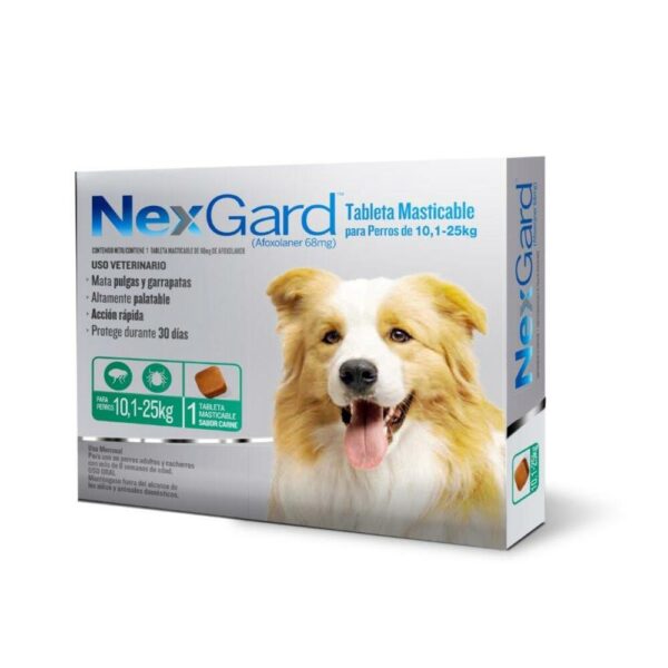 Nexgard 10.1-25kg/22.2-55lb Tableta Para Perros Antigarrapatas Y Antipulgas