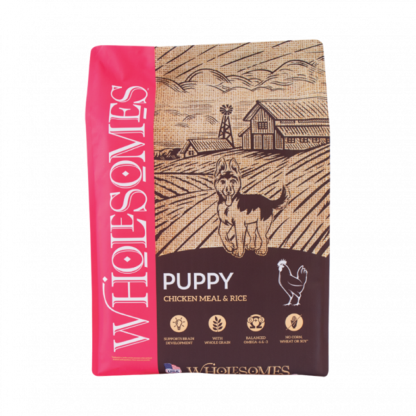 Wholesomes Puppy Chicken & Rice Alimento Seco Para Cachorros 16.5 Lb