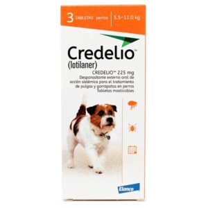 Credelio 5.5 A 11.0kg (12.1 A 25 Lbs) Tableta Antipulgas Y Garrapatas Para Perros 3 Tabletas