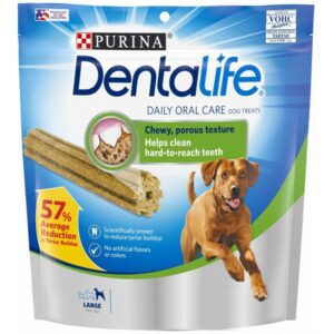 Purina Dentalife Large Dog Treat Golosinas para el Cuidado Dental 7.8oz