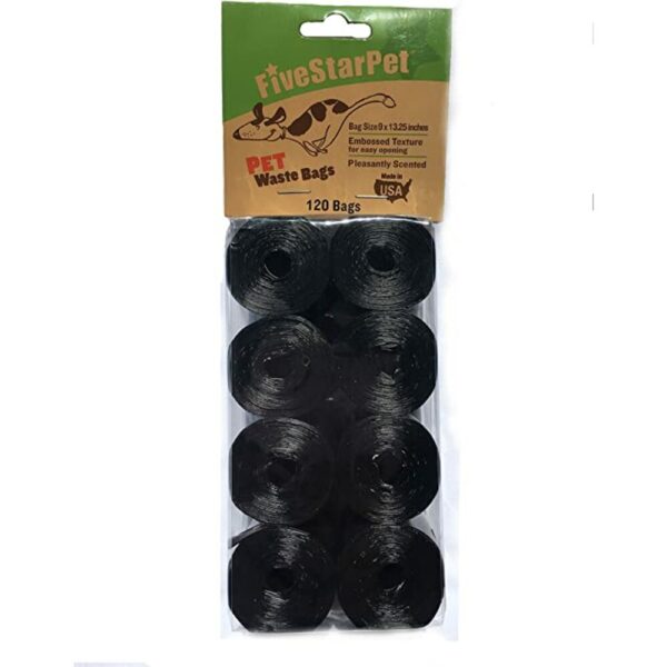 Fivestarpet Bolsas Perfumadas Negro para Recogida De Desechos 8 Rollos