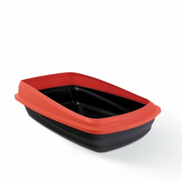 Bandeja Con Borde Rojo De Arena Para Gatos 22"x16"