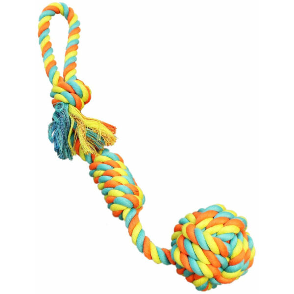 Chomper Rope Ball Tug Juguete Cuerda Tiron De Puño Anudado Para Perros 8"