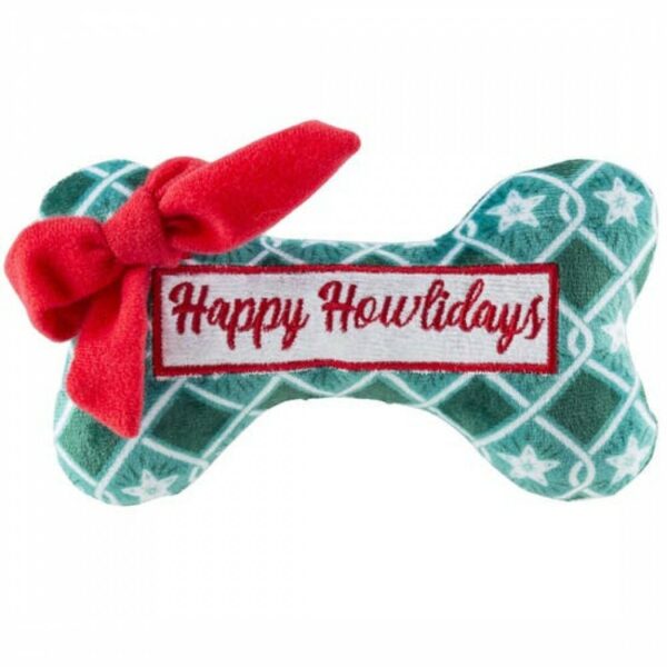 Haute Diggity Dog Juguete Hueso De Peluche Happy Howlidays Para Perros 6"