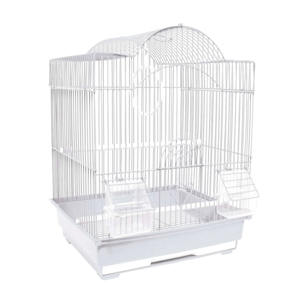 Petboy Jaula Techo Arqueado Blanco Para Periquitos 19"