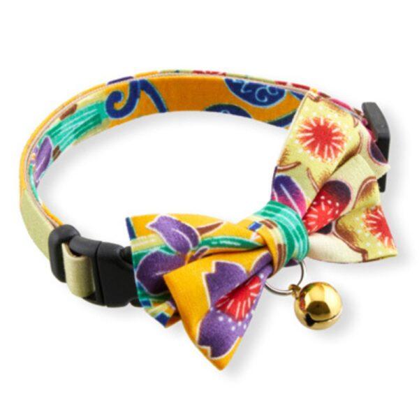 Necoichi Collar Corbatin Amarillo Para Gatos 8.2"