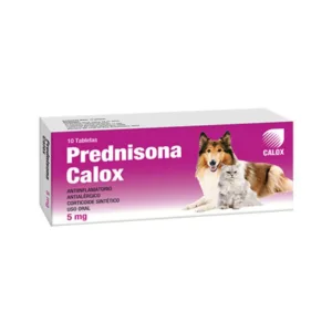 Prednisona 5mg Calox Antialérgico y antiinflamatorio de corta acción para Perros 10 Tabletas