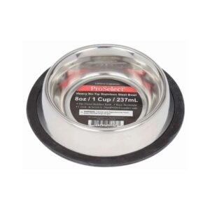 Proselect XSuper Plato De Acero Inoxidable para Mascotas 8oz /5"