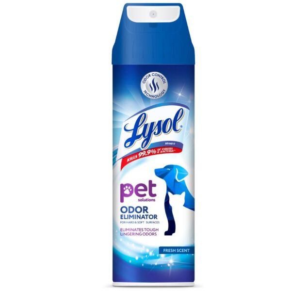 Lysol Pet Fresh Scent Aerosol Eliminador de olor y Desinfectante de Superficies 15oz