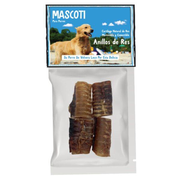 Mascoti Traquea Anillo de res golosina para perros 3oz