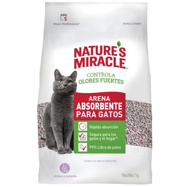 Natures Miracle Arena Absorbente Aroma a Lavanda para Gatos 2kg