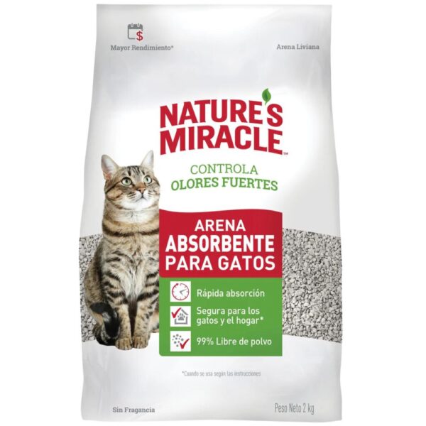 Natures Miracle Arena Absorbente Sin Aroma para Gatos 2kg