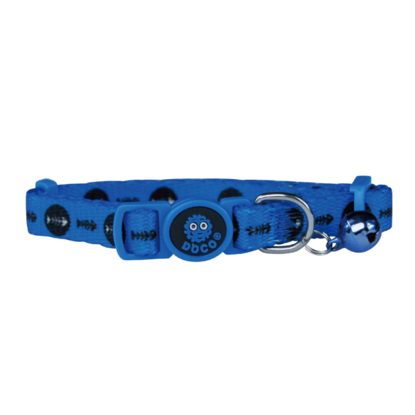 DOCO FURBALL Collar para Gatos Pez Azul 8"