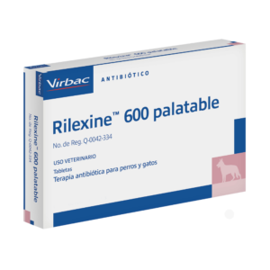 Rilexine 600mg Palatable Antibiotico Para Perros y Garos Blister 7 Tabletas