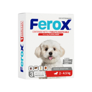 Ferox Tableta Masticable 2-4.5kg / 4.4 - 9.9lbs Tableta Para Perros Antipulgas Y Garrapatas
