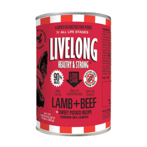 Livelong Healthy & Strong Lamb + Beef Alimento Humedo de Cordero y Res para Perros 12.8oz