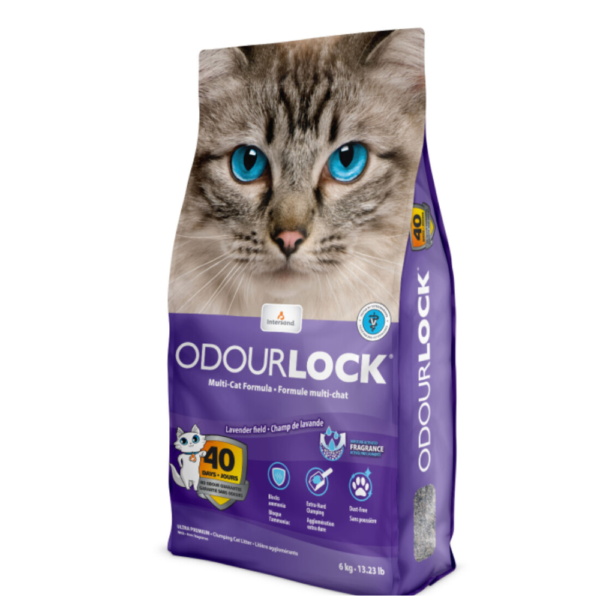 OdourLock Lavender Field clay litter Arena Fragancia Lavanda para Gatos 6kg/13lbs