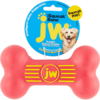 JW Pet iSqueak Bone Dog Toy Hueso de Goma Rojo