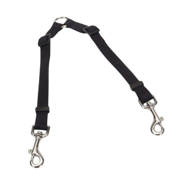Coastal Correa Negra Doble para 2 Perros 24-36"