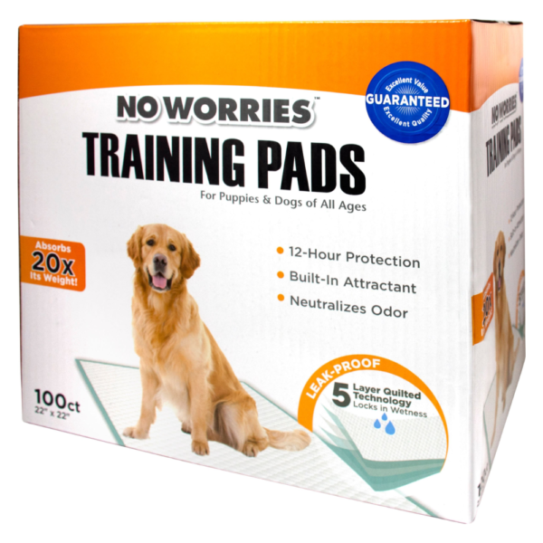 No Worries Training Pads Almohadilla De Entrenamiento Para Perros 22" X 22" 100 Unds