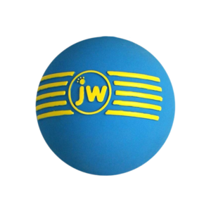 JW Pet iSqueak Ball Dog Toy Pelota de Goma Azul para Perros 2.75"