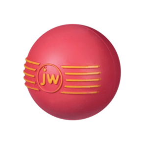 JW Pet iSqueak Ball Dog Toy Pelota de Goma Rojo para Perros 2.75"