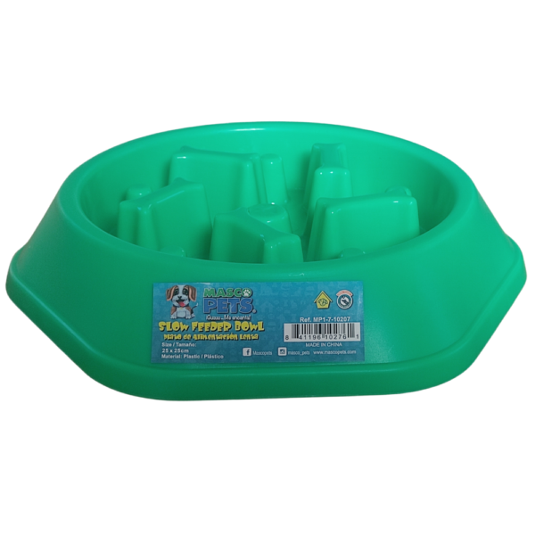 Masco Pets Plato Verde De Alimentación Lenta Para Perros 25cm