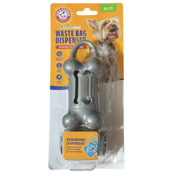 Arm & Hammer Dispensador Gris De Bolsas Para Recogida De Desechos con 1 Rollo
