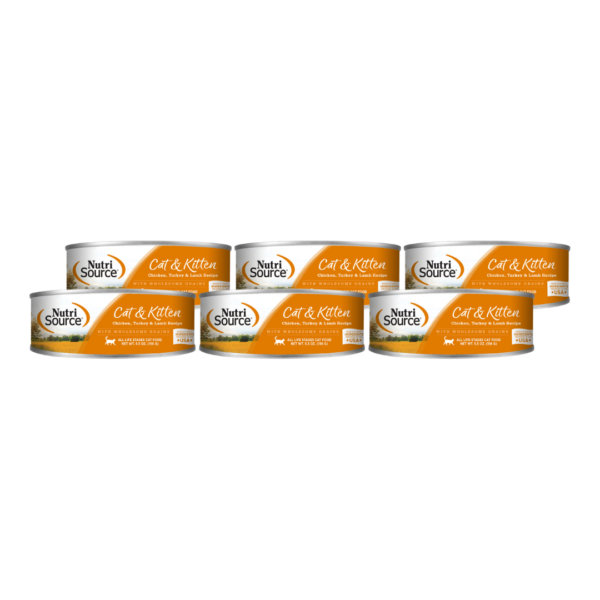 Nutrisource Cat & Kitten Chicken, Turkey & Lamb Alimento Humedo Para Gatos Y Gatitos 5.5oz/156g (6-PACK)