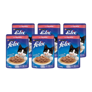 Purina Felix Salmon Alimento Humedo de para Gatos 85grs 6-PACK