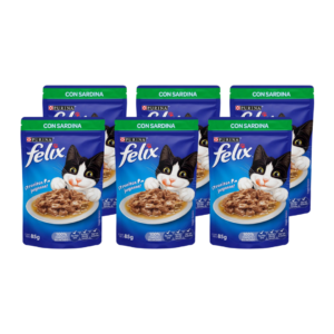 Purina Felix Sardina Alimento Humedo de para Gatos 85grs 6-PACK