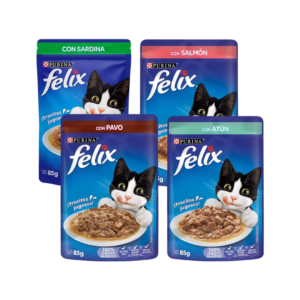 Purina Felix Alimentos Humedos de para Gatos 85grs 4-PACK Variado