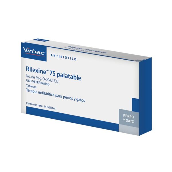 Rilexine 75mg Palatable Antibiotico Para Perros y Gatos 7 Tabletas
